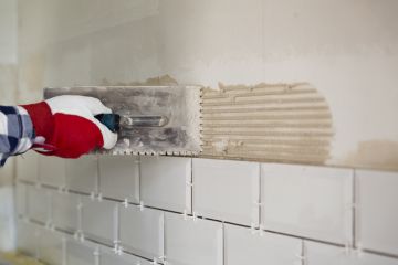 Tile backsplash installation in Deer Park by Elite Restorations